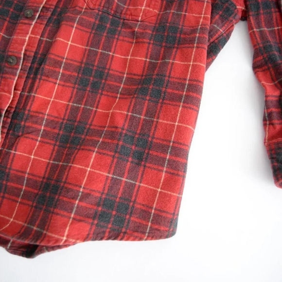 Weatherproof Red & Black Checker Thick 100% Cotton Button Up Gorpcore Shirt XL - Picture 9 of 12